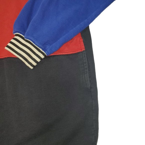 VTG 90s Catalina Colorblock Sweatshirt Nautical Coastal Primary Black Beach - Picture 2 of 8